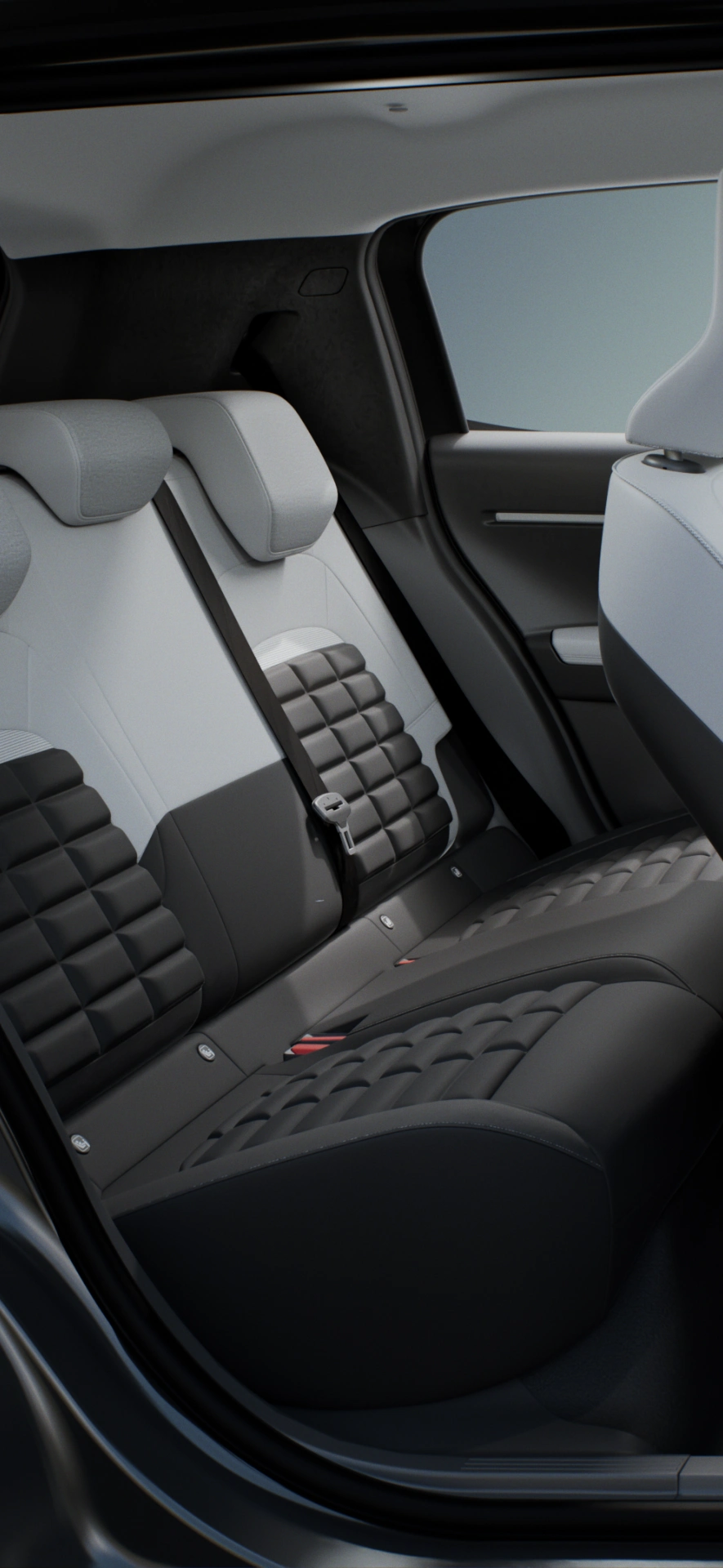 Vue côté de l'habitacle de Citroën ë-C3, des sièges spacieux pour une mobilité, abordable.